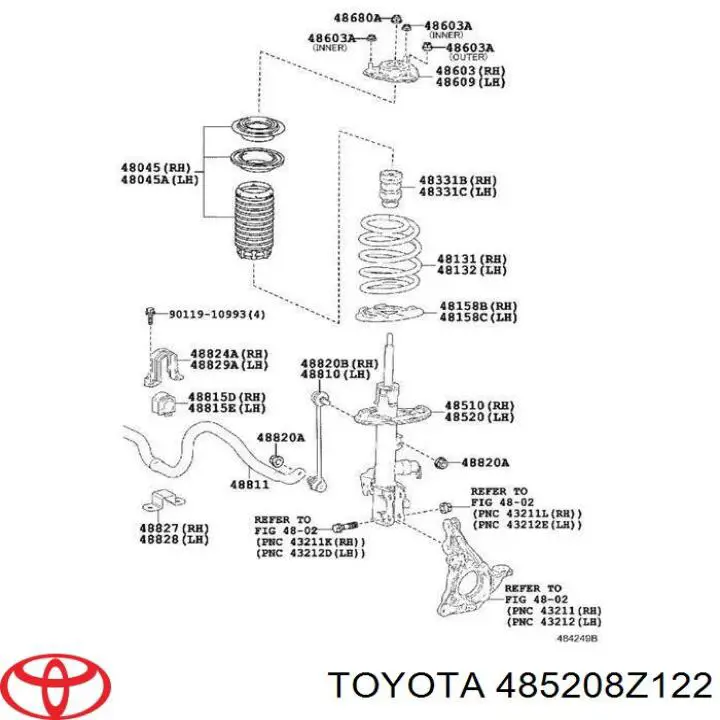 485208Z122 Toyota Ліва передня стійка