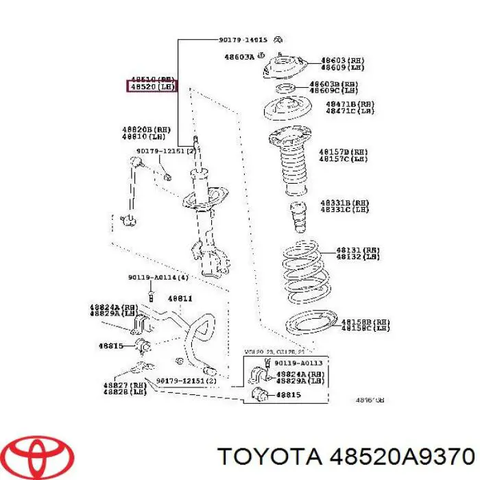 48520A9370 Toyota Ліва передня стійка