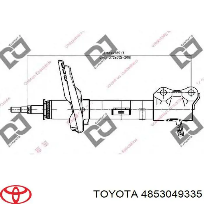 Амортизатор задній, правий Toyota 4853049335 ціна, від 61.79 USD
