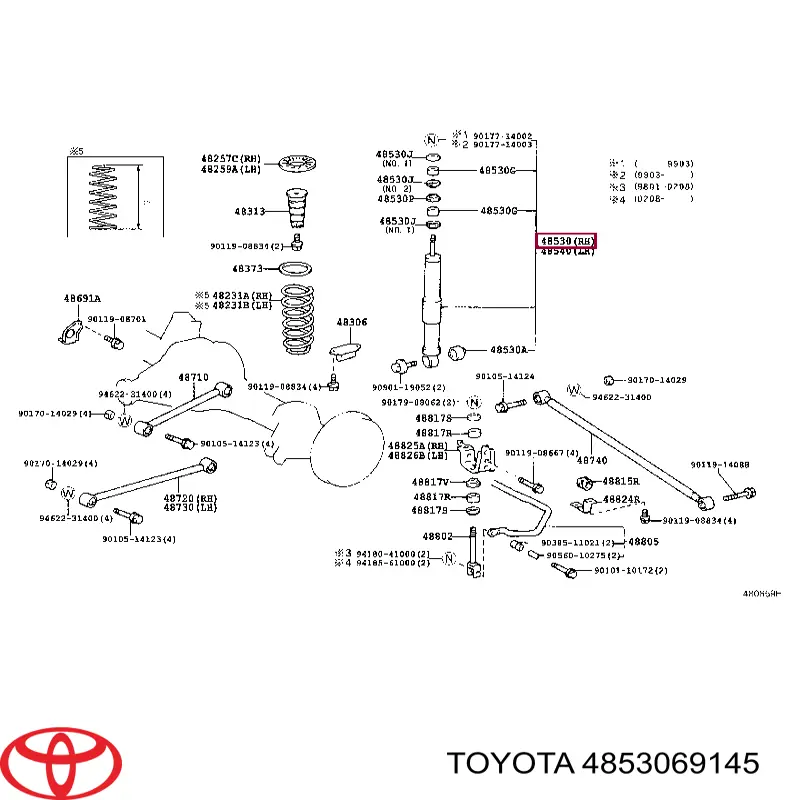 4853069145 Toyota амортизатор задній