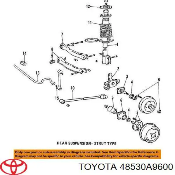 Амортизатор задній, правий Toyota Solara (V3) (Тойота Solara)