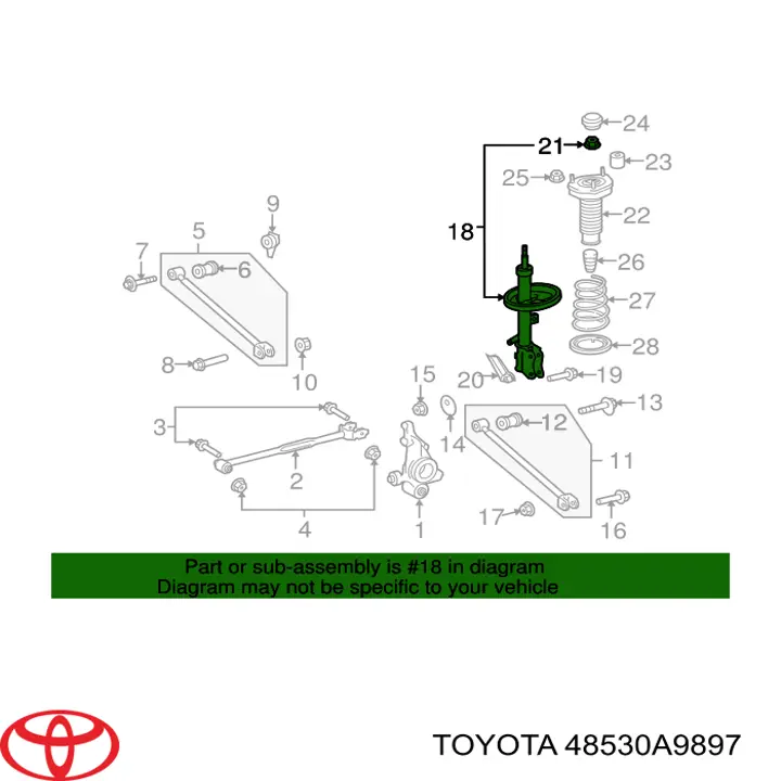 Купити 485300T030 Toyota Амортизатор задній, правий