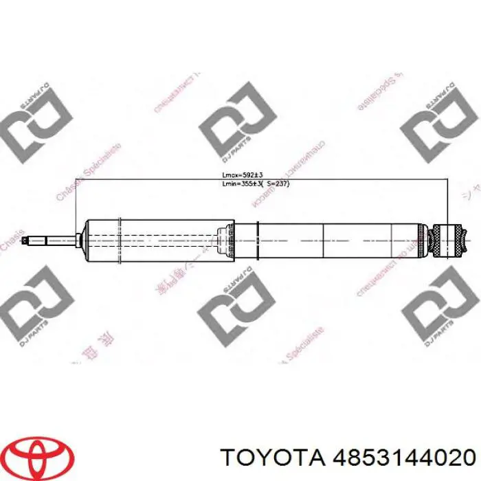 Амортизатор задній, правий Toyota 4853144020 ціна, від 47.57 USD