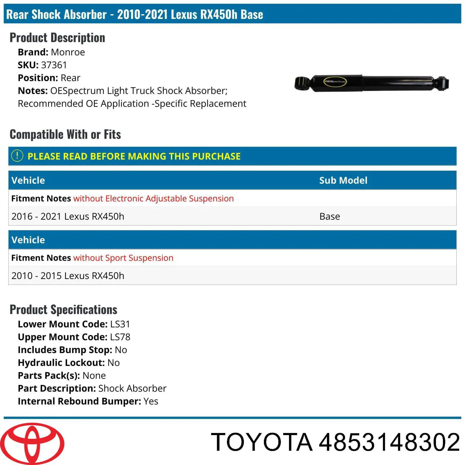  4853148302 Toyota