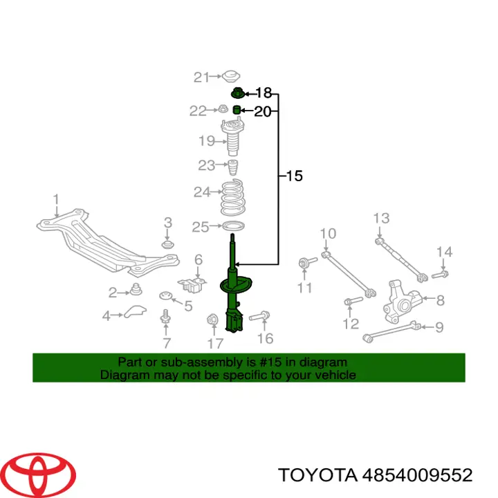 Амортизатор задній, лівий Toyota 4854009552 ціна, від 194.81 USD