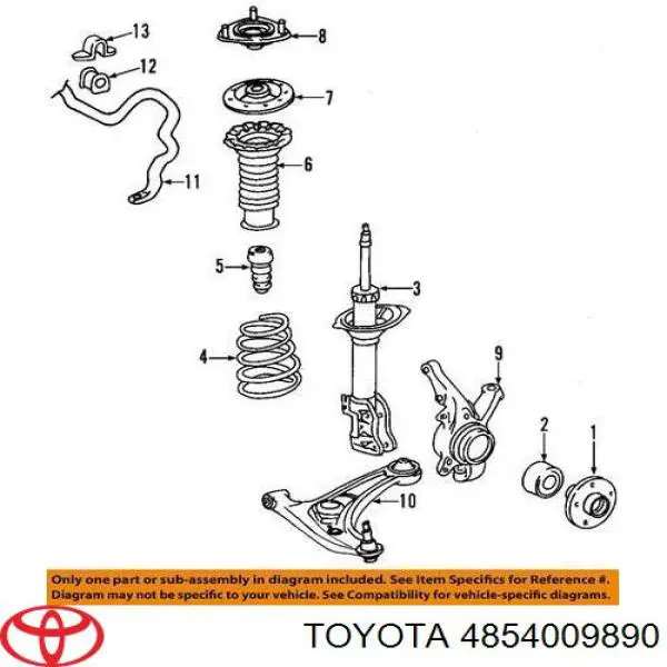 Амортизатор задній, лівий 48540A9896 Toyota