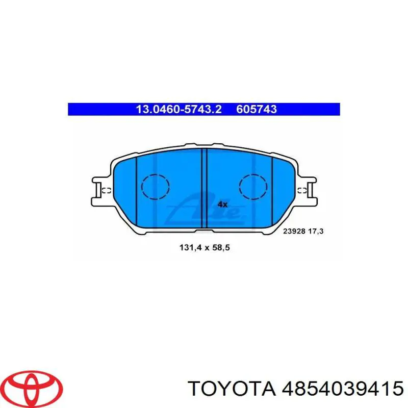 Амортизатор задній, лівий 4854039415 Toyota