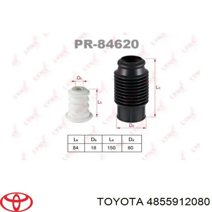 4855912080 Toyota пильник амортизатора заднього