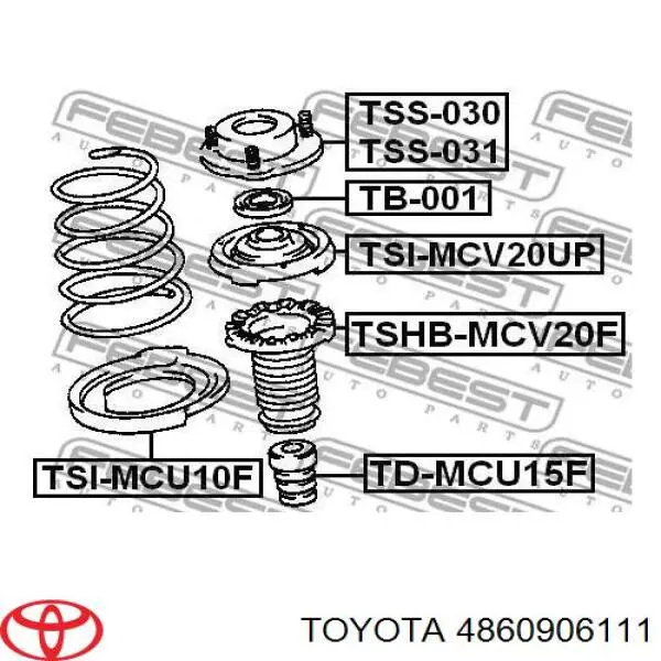 Опора амортизатора переднього лівого Toyota 4860906111 ціна, від 19.69 USD