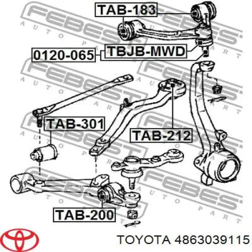 4863039115 Toyota важіль передньої підвіски верхній, лівий