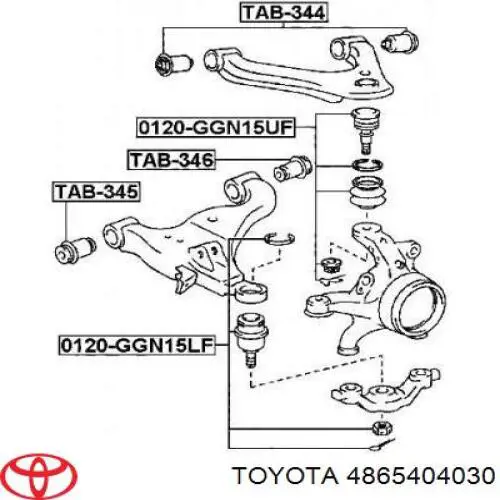 4865404030 Toyota Сайлентблок переднього нижнього важеля