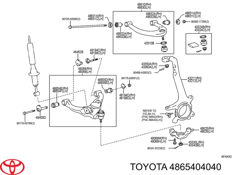 4865404040 Toyota Сайлентблок переднього нижнього важеля