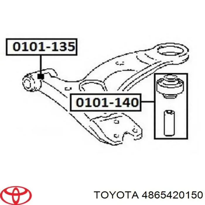 4865420150 Toyota Сайлентблок переднього нижнього важеля