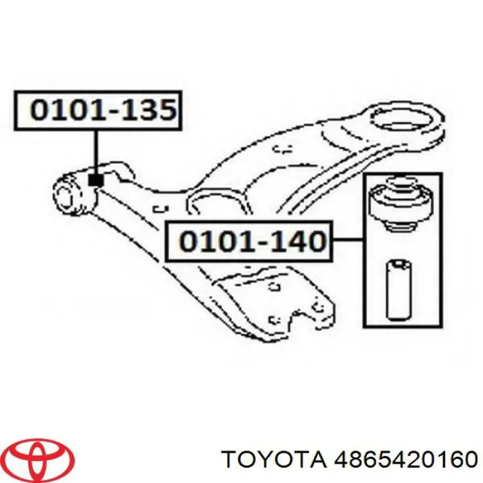 4865420160 Toyota сайлентблок переднього нижнього важеля
