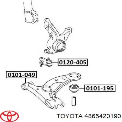 4865420190 Toyota Сайлентблок переднього нижнього важеля