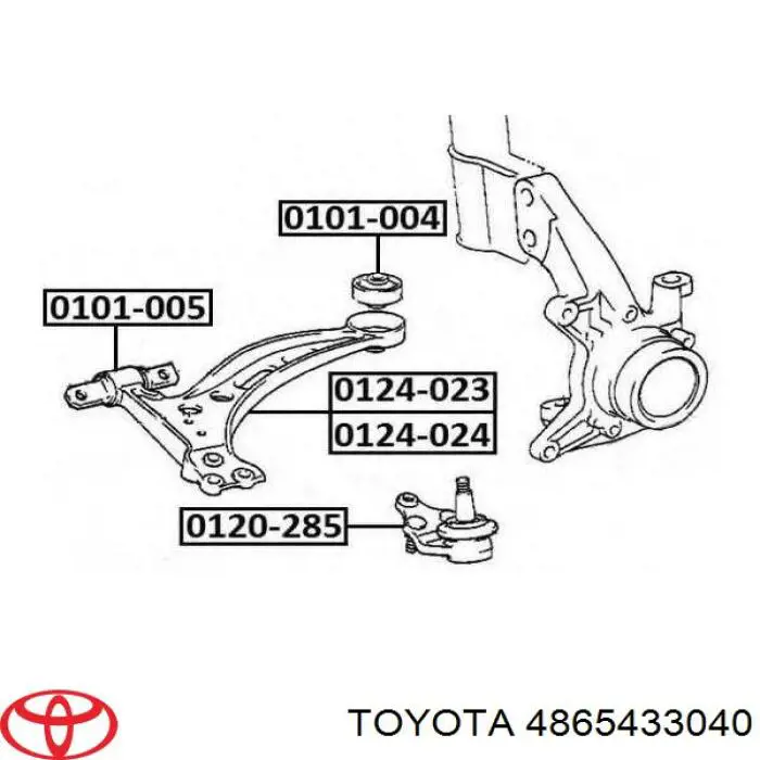 Сайлентблок переднього нижнього важеля 4865433040 Toyota