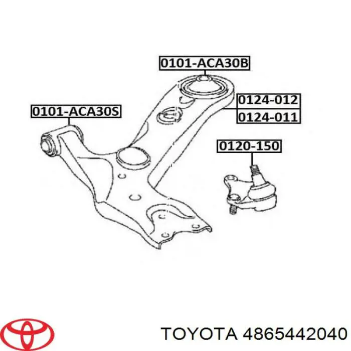 4865442040 Toyota Сайлентблок переднього нижнього важеля