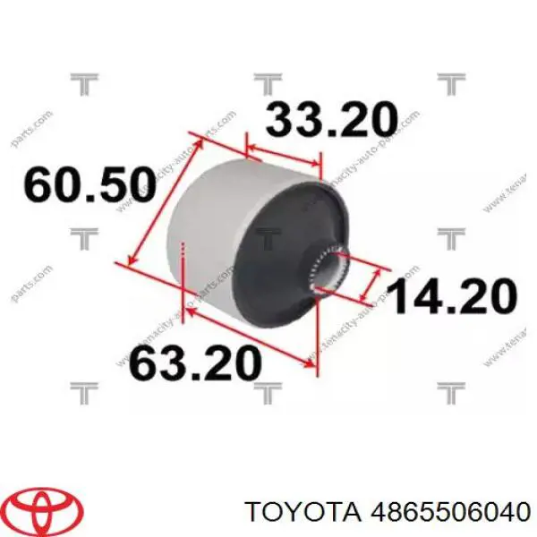 Сайлентблок переднього нижнього важеля 4865506040 Toyota