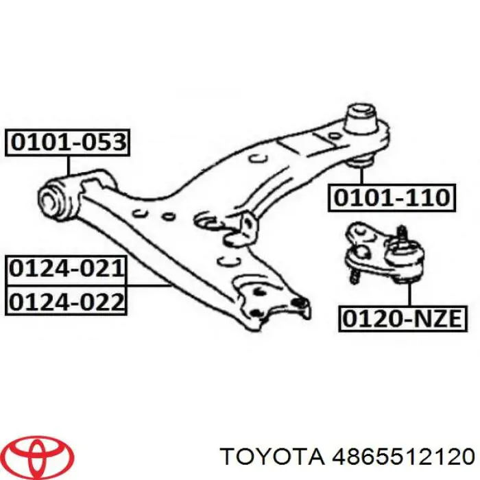 4865512120 Toyota сайлентблок переднього нижнього важеля