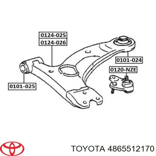 Сайлентблок нижнього важеля передньої підвіски Toyota 4865512170 ціна, від 8.69 USD