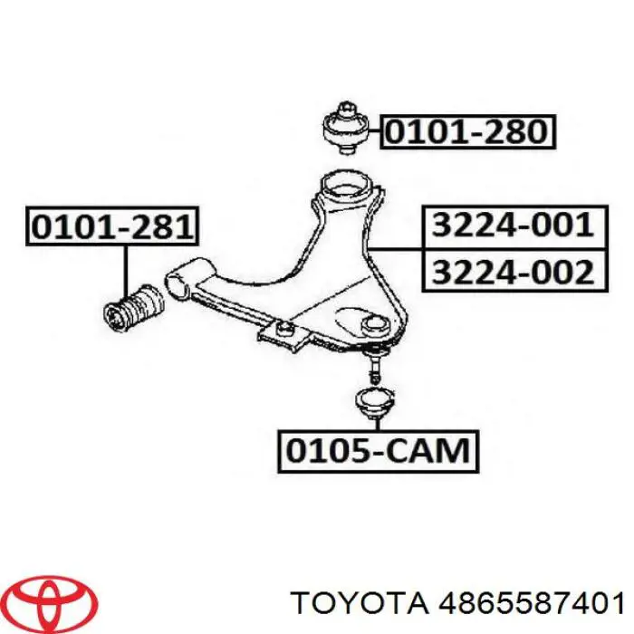 Купити 4865587401 Toyota Сайлентблок передньої підвіски