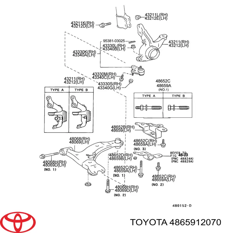 Купити 4865912070 Toyota Сайлентблок передньої підвіски