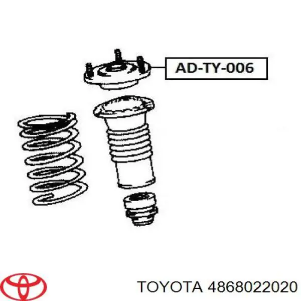 Опора стійки амортизатора переднього Toyota 4868022020 ціна, від 12.80 USD