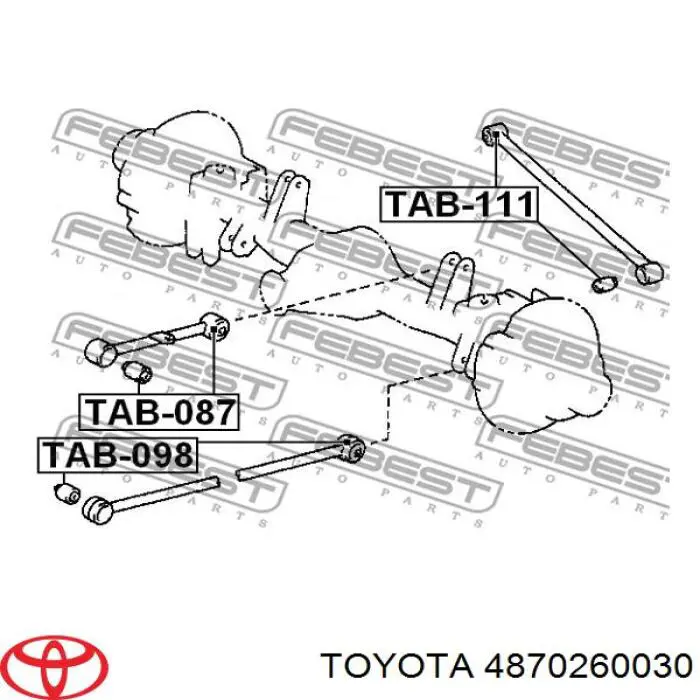 Сайлентблок заднього поздовжнього верхнього важеля 4870260030 Toyota