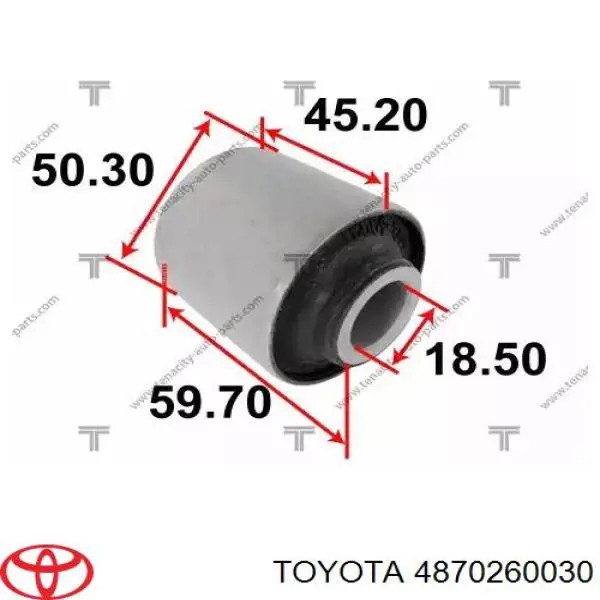 Сайлентблок заднього поздовжнього верхнього важеля Toyota 4870260030 ціна, від 7.66 USD