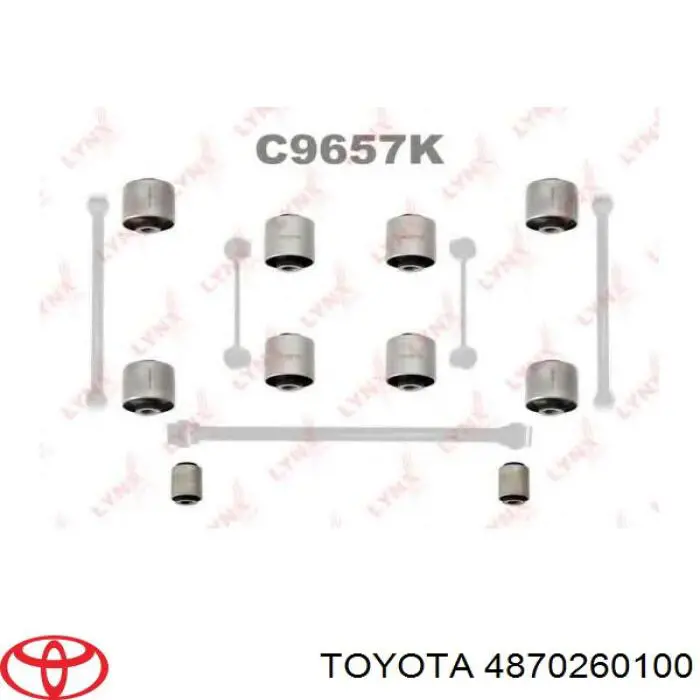Сайлентблок задньої поздовжньої тяги Toyota 4870260100 ціна, від 8.29 USD