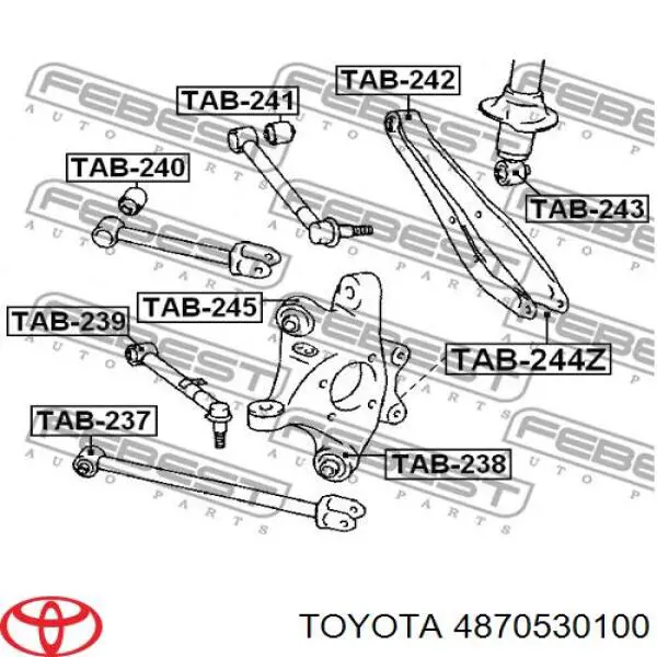 4870530100 Toyota тяга поперечна задньої підвіски