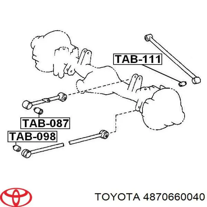 Купити 4870660040 Toyota Сайлентблок заднього поперечного важеля