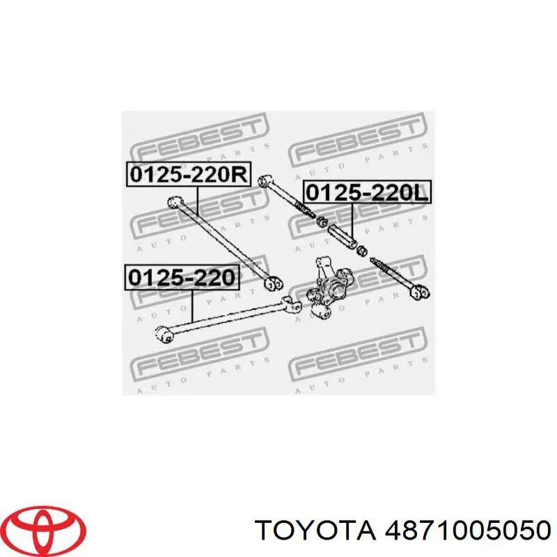 Важіль задньої підвіски нижній, лівий/правий Toyota Avensis (T22) (Тойота Авенсіс)