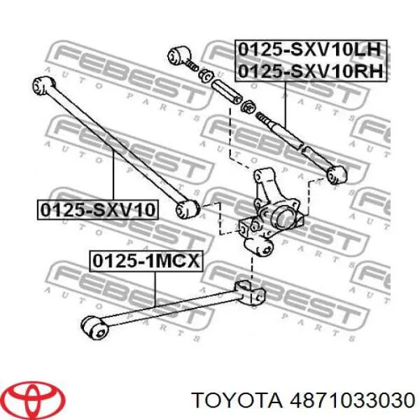 4871033030 Toyota важіль задньої підвіски нижній, лівий/правий