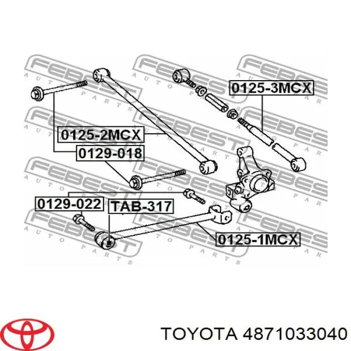 Задня поперечна тяга Toyota 4871033040 ціна, від 30.92 USD