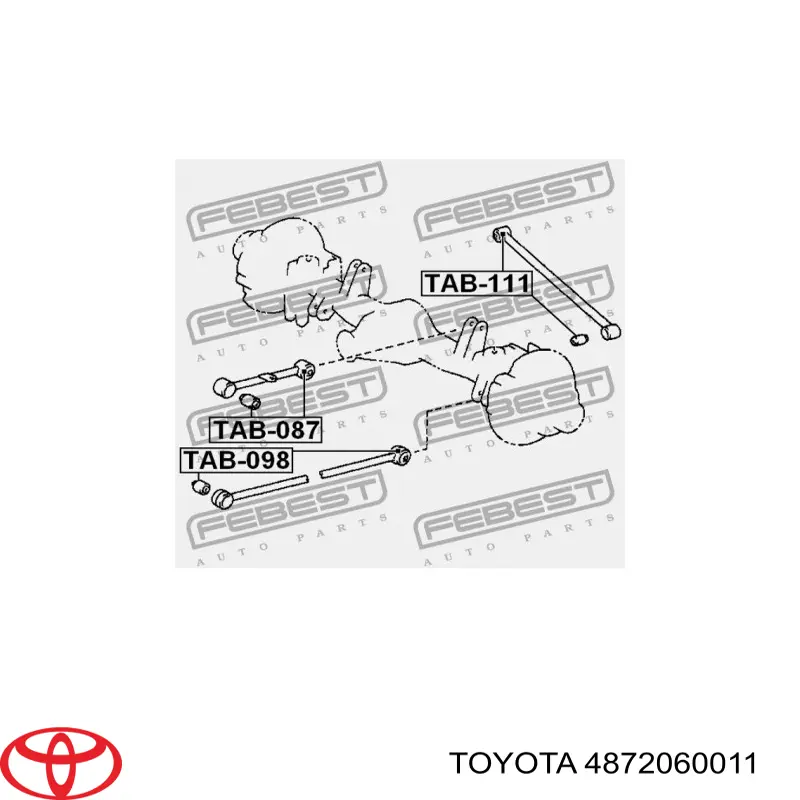 4872060011 Toyota Важіль/тяга задньої підвіски подовжній нижній, лівий/правий