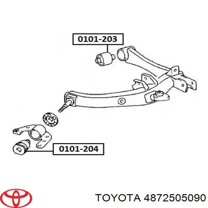 Купити 4872505090 Toyota Сайлентблок заднього нижнього важеля