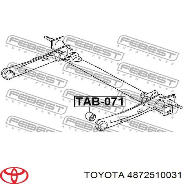 Сайлентблок заднього нижнього важеля 4872510031 Toyota