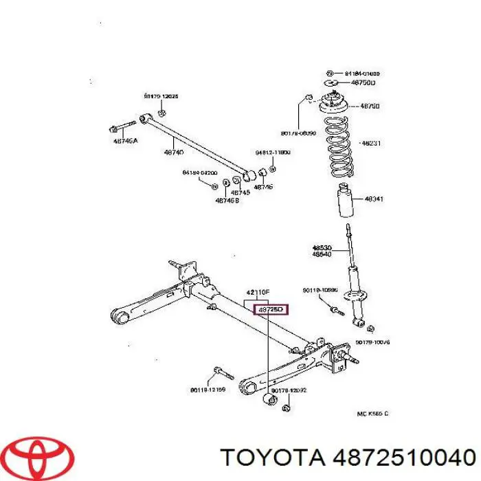 4872510040 Toyota Сайлентблок балки моста