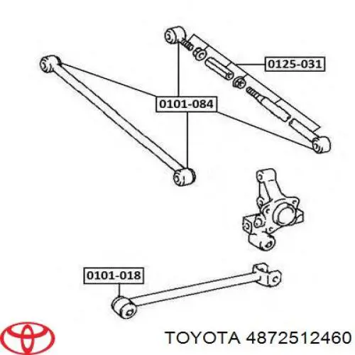 4872512460 Toyota Сайлентблоки поздовжніх важелів передньої підвіски