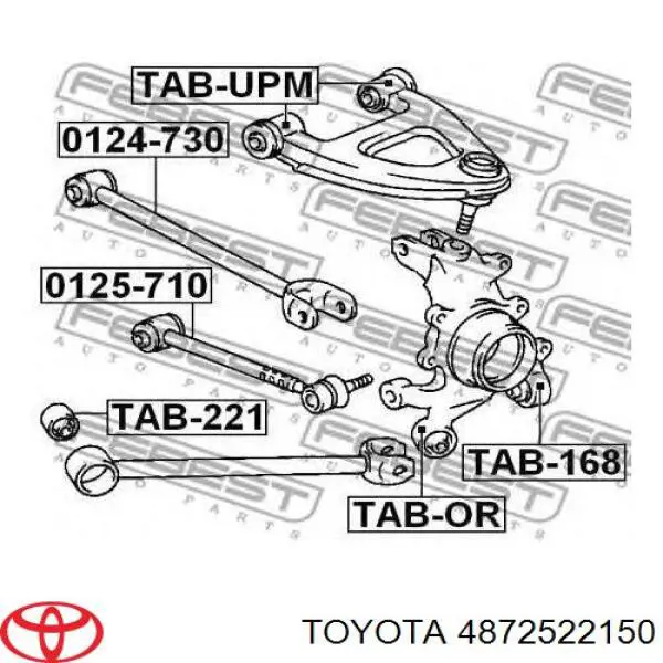Купити 4872522150 Toyota Сайлентблок заднього поздовжнього важеля, передній
