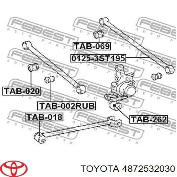 4872532030 Toyota Сайлентблок заднього поперечного важеля, зовнішній