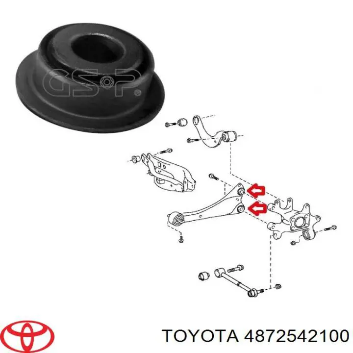 Сайлентблок заднього поздовжнього важеля, задній 4872542100 Toyota