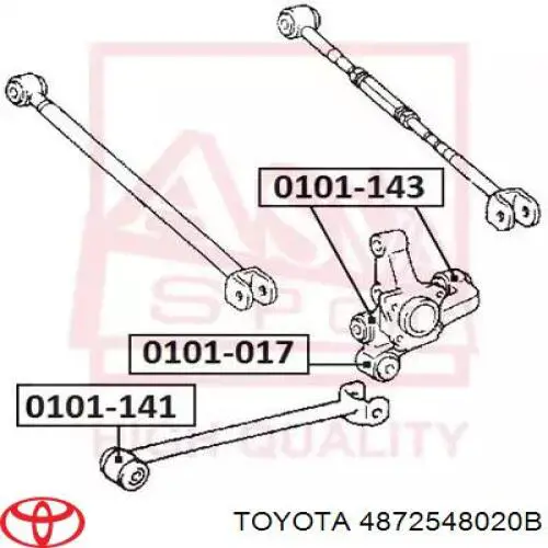 Сайлентблок задньої поздовжньої тяги 4872548020B Toyota