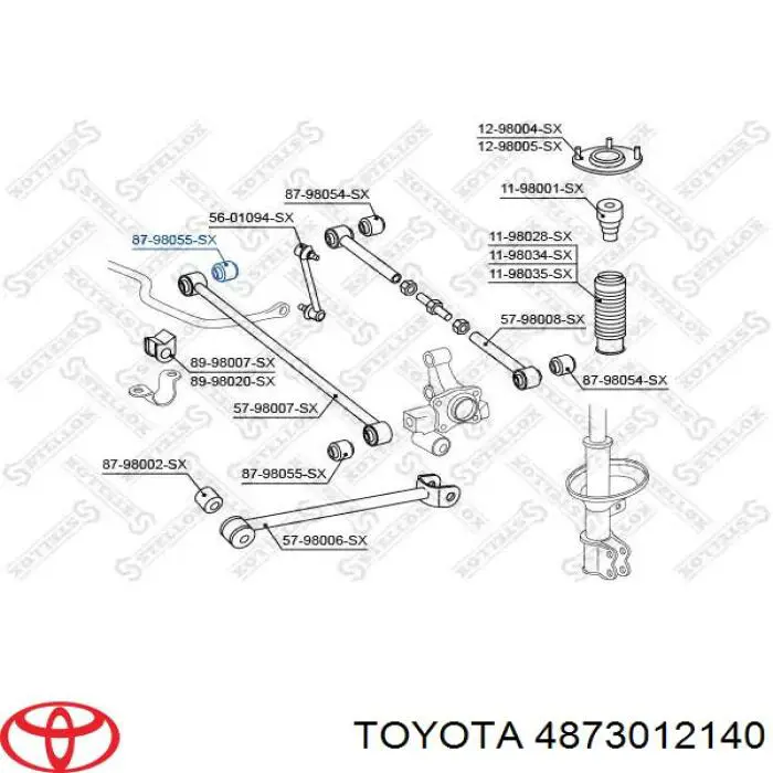Поперечна тяга задньої підвіски Toyota 4873012140 ціна, від 33.91 USD