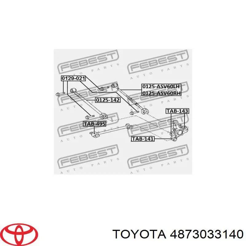 Купити 4873033140 Toyota Важіль задньої підвіски поперечний, правий