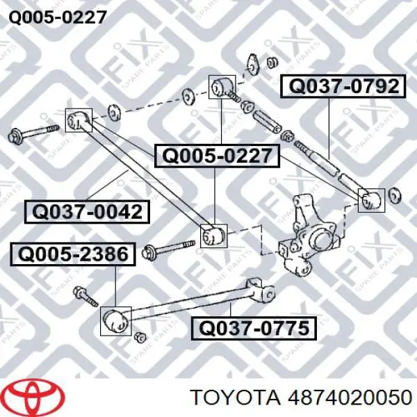 Штанги реактивні задньої підвіски Toyota 4874020050 ціна, від 19.79 USD