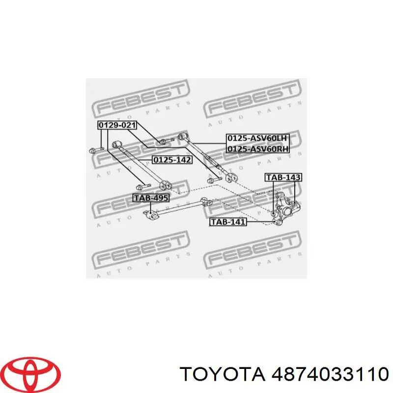 4874033110 Toyota Розтяжка задньої підвіски