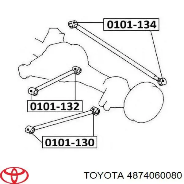 4874060080 Toyota тяга поперечна реактивна задньої підвіски