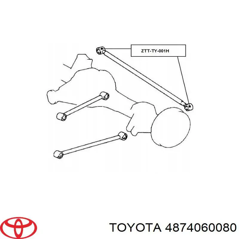 Тяга поперечна реактивна задньої підвіски 4874060080 Toyota